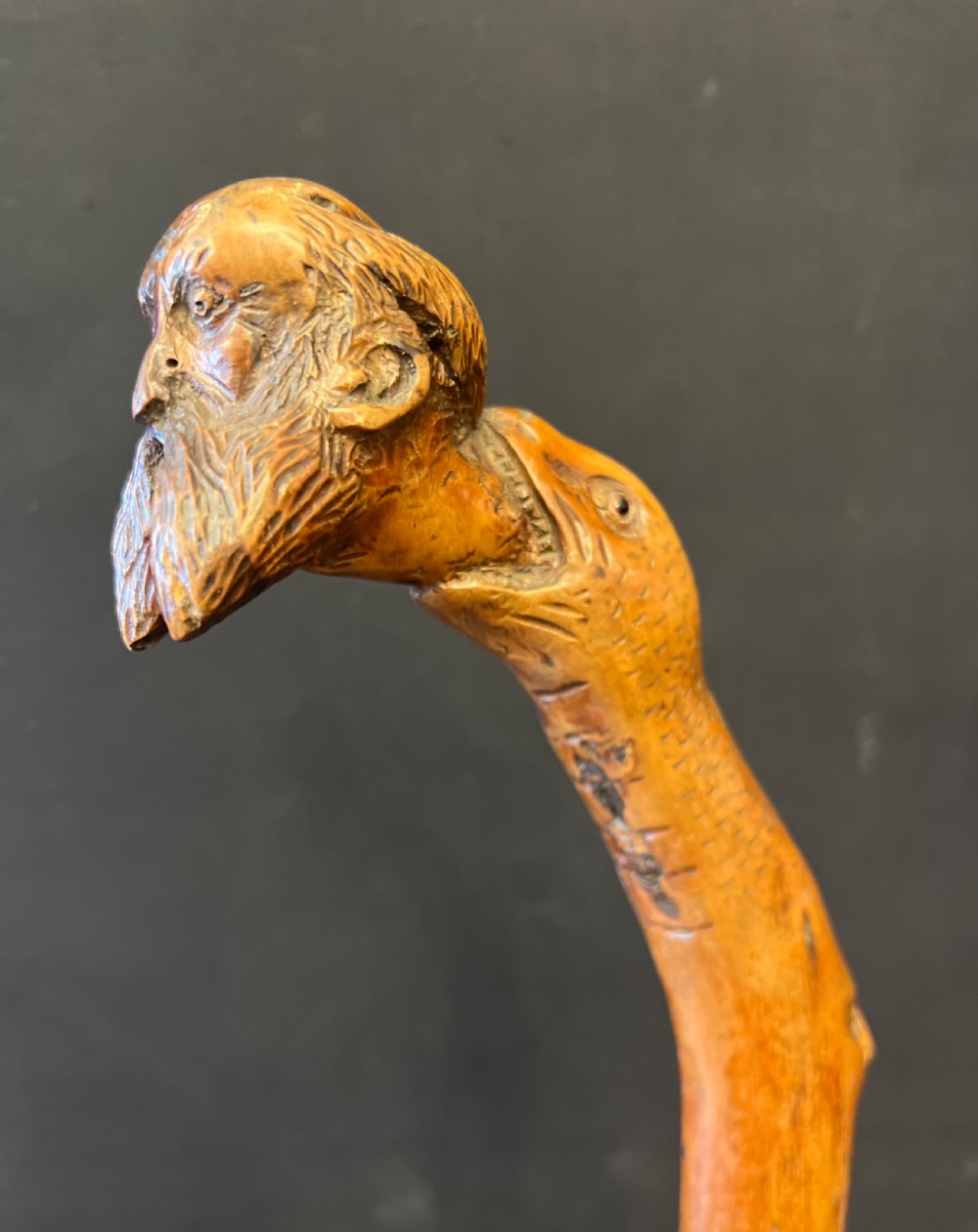 Carved handled walking stick  View VI