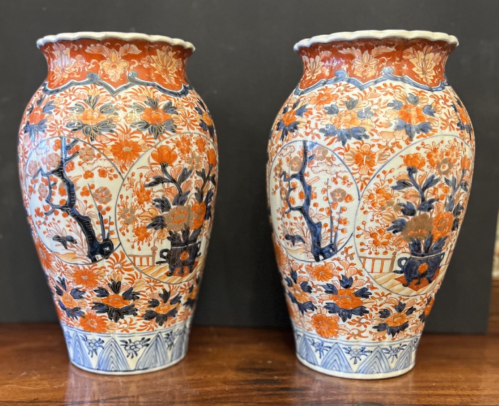Pair of C19th Imari vases  View II