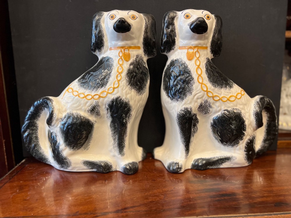 Pair of large Staffordshire dogs 