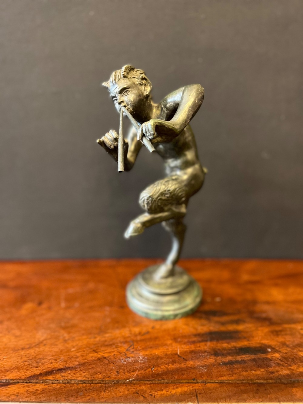 C19th grand tour bronze figure of pan  View II
