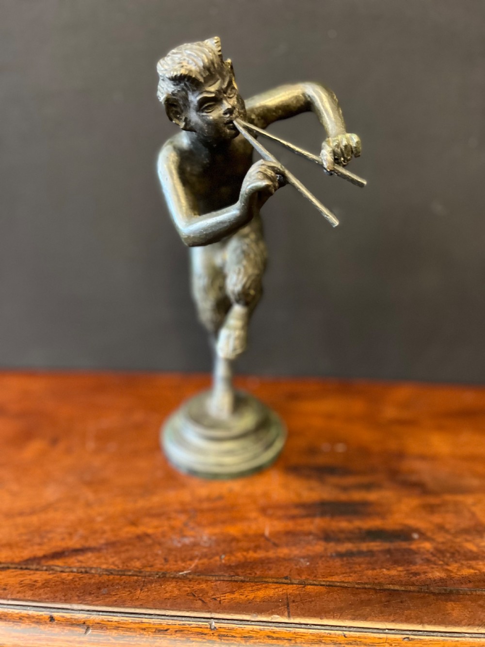 C19th grand tour bronze figure of pan  View V
