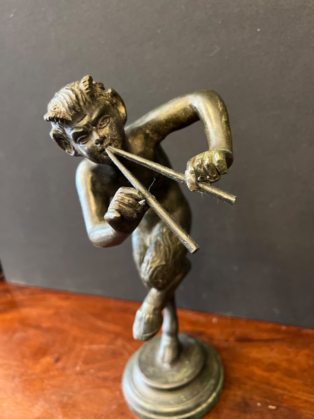 C19th grand tour bronze figure of pan  View VI