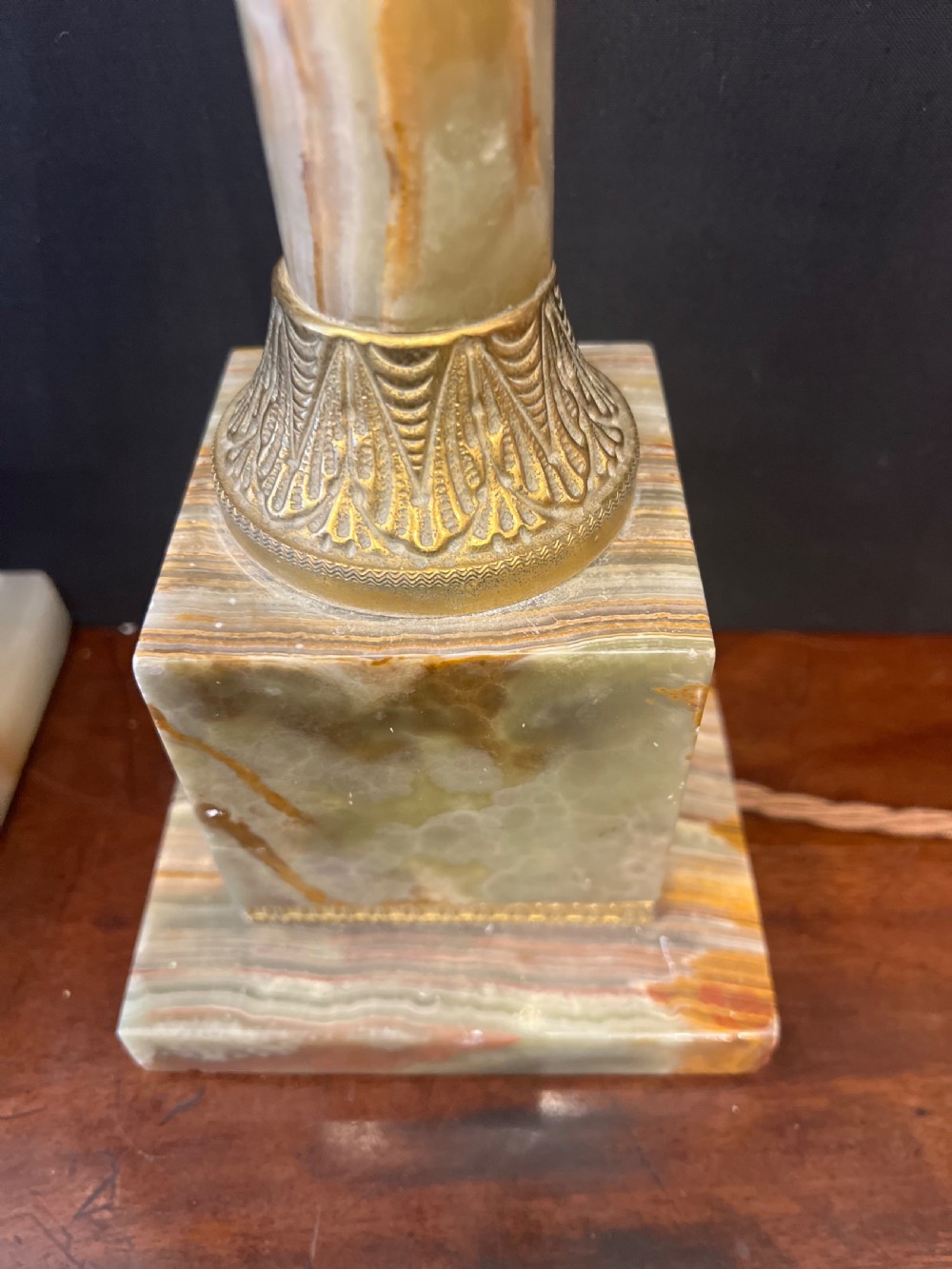 Pair of table lamps onyx and ormolu  View III