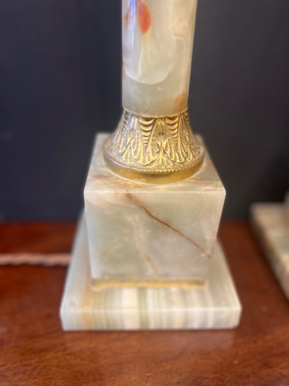 Pair of table lamps onyx and ormolu  View V