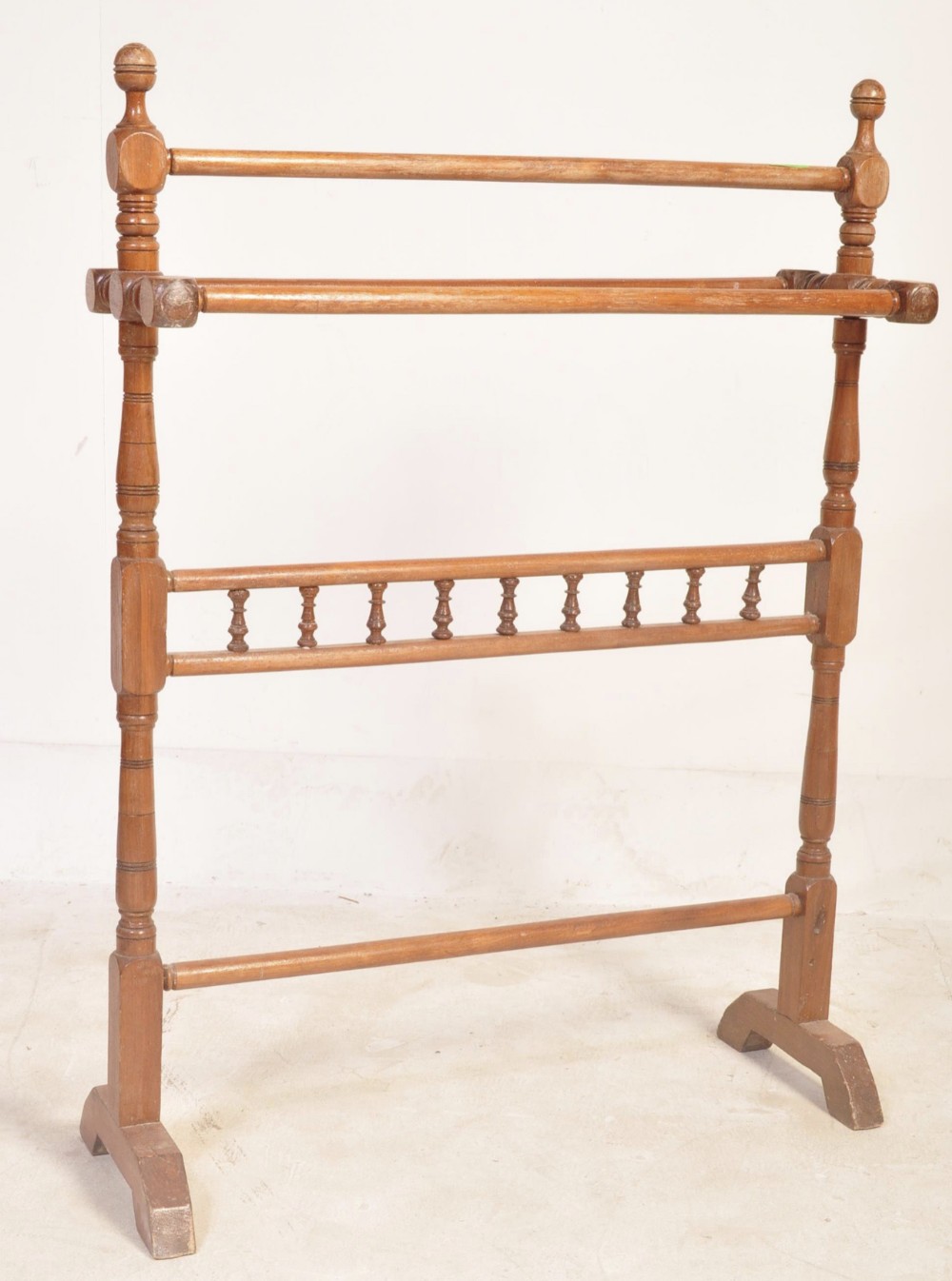 Victorian faded mahogany towel rail 