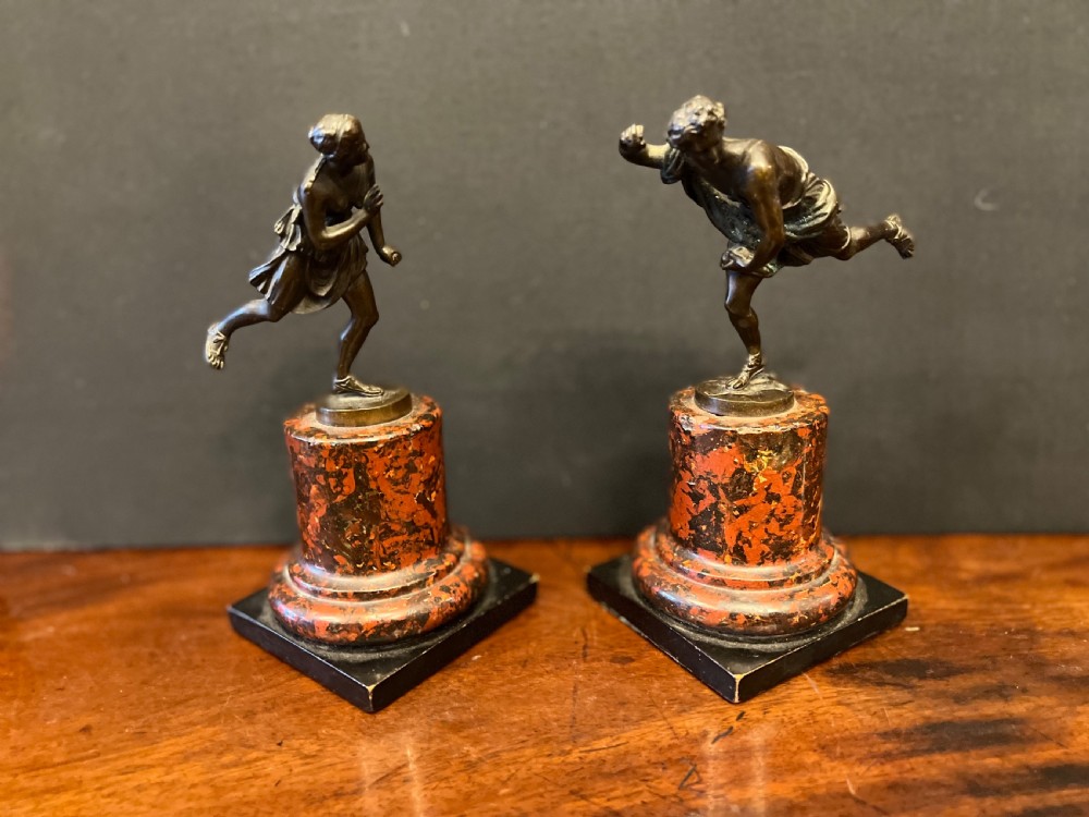 F. Barbedienne(1810-1892) patinated bronzes of hippomenes and Atlanta 