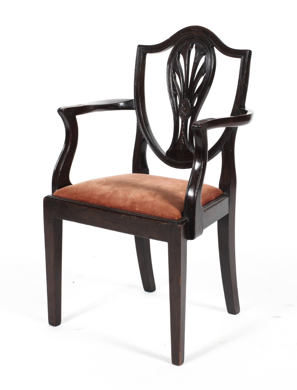 C19th child’s mahogany shield back Hepplewhite armchair 