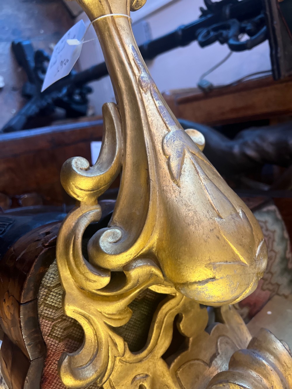 Pair of large C19th carved giltwood brackets  View V