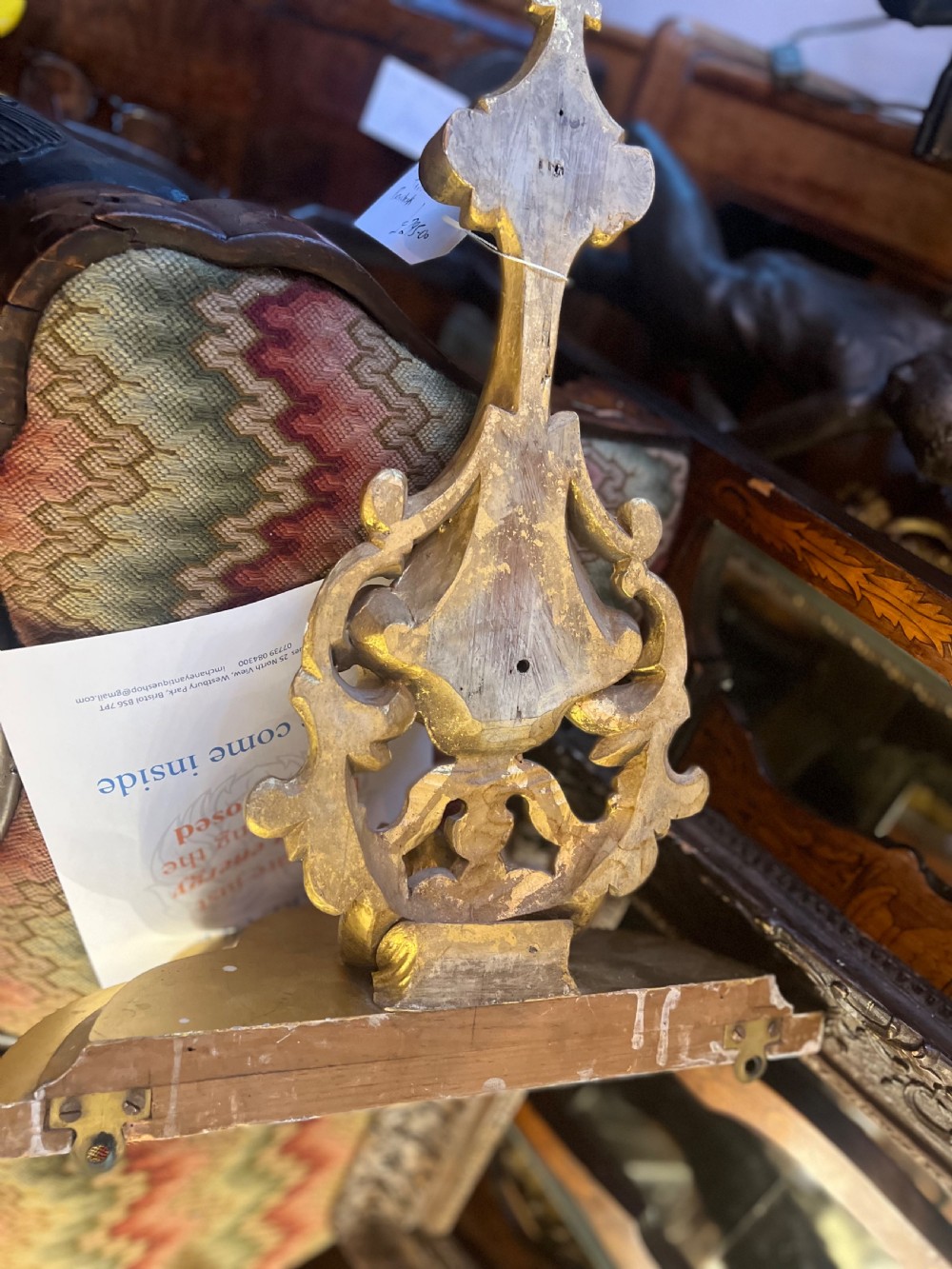 Pair of large C19th carved giltwood brackets  View VI