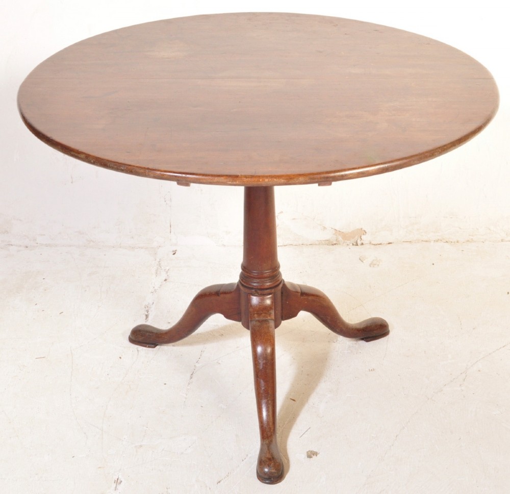 George III mahogany tripod table with birdcage movement 
