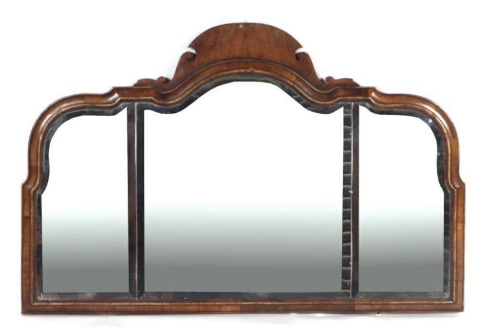 Queen Anne style overmantel mirror 