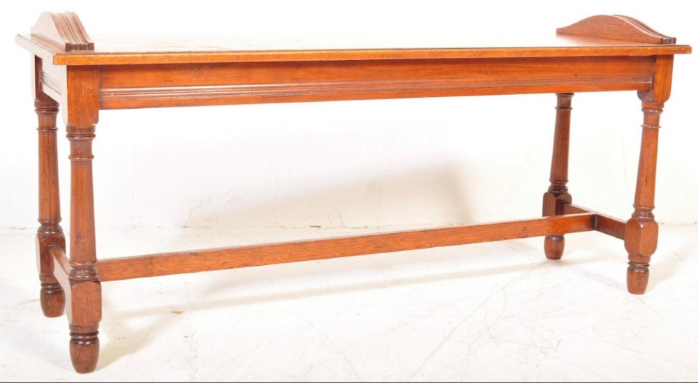 C19th light oak window seat 