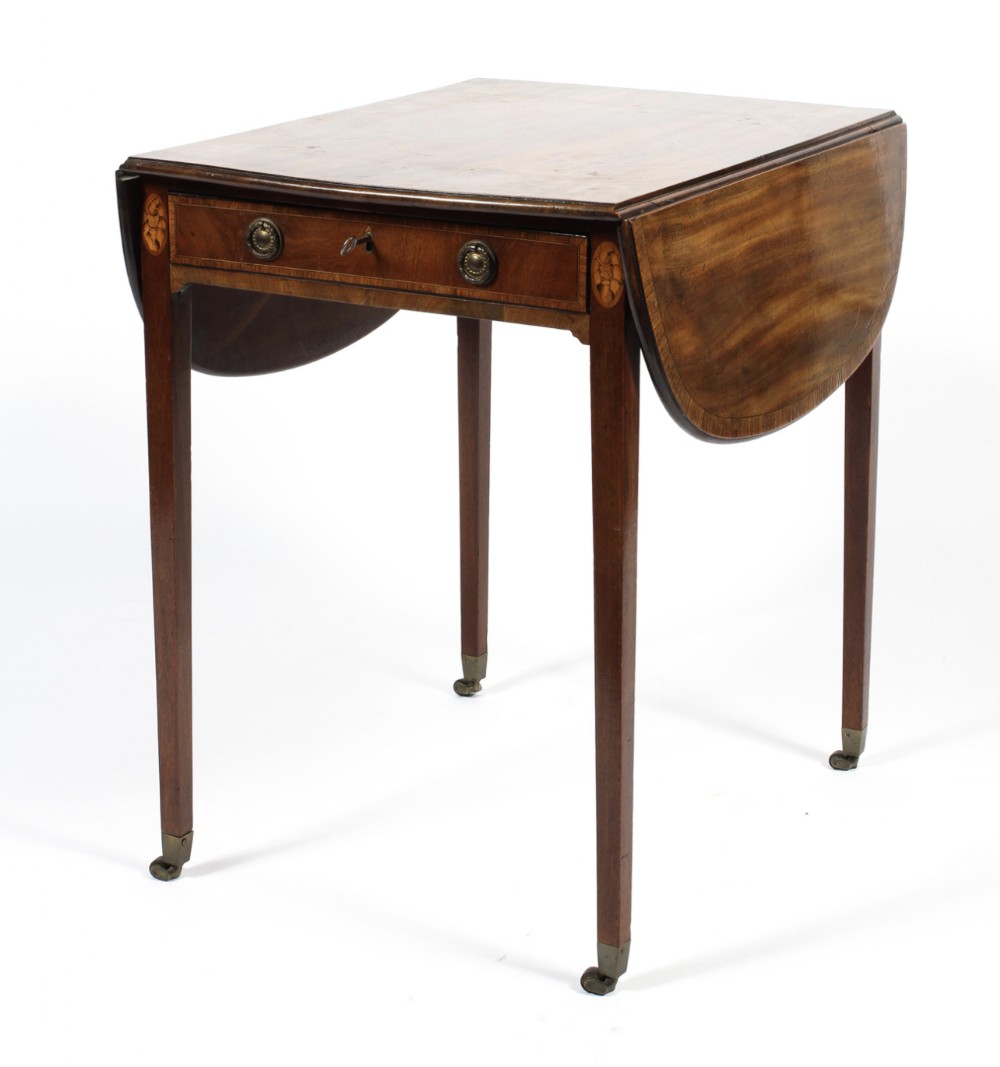 A regency inlaid d ended inlaid Pembroke table 