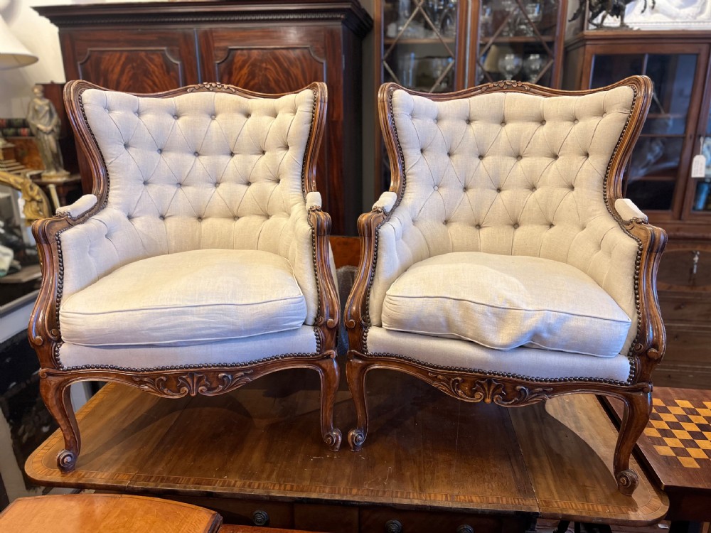 Pair of French fautiel armchairs 