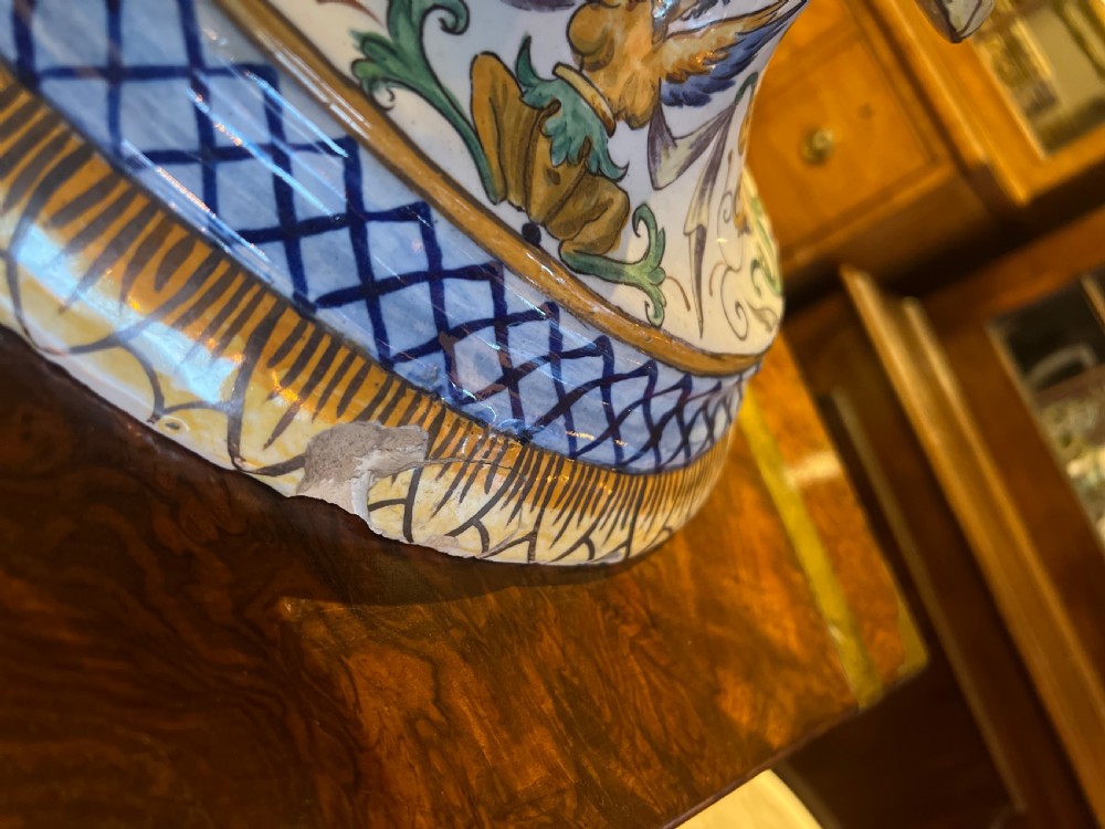 Monumental maiolica vase depicting the birth of Venus  View III