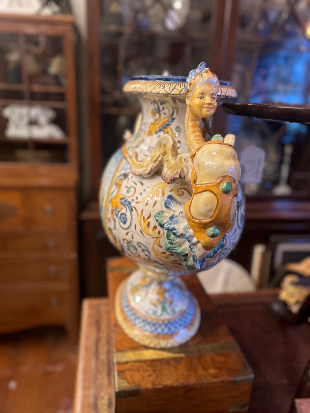 Monumental maiolica vase depicting the birth of Venus  View IV