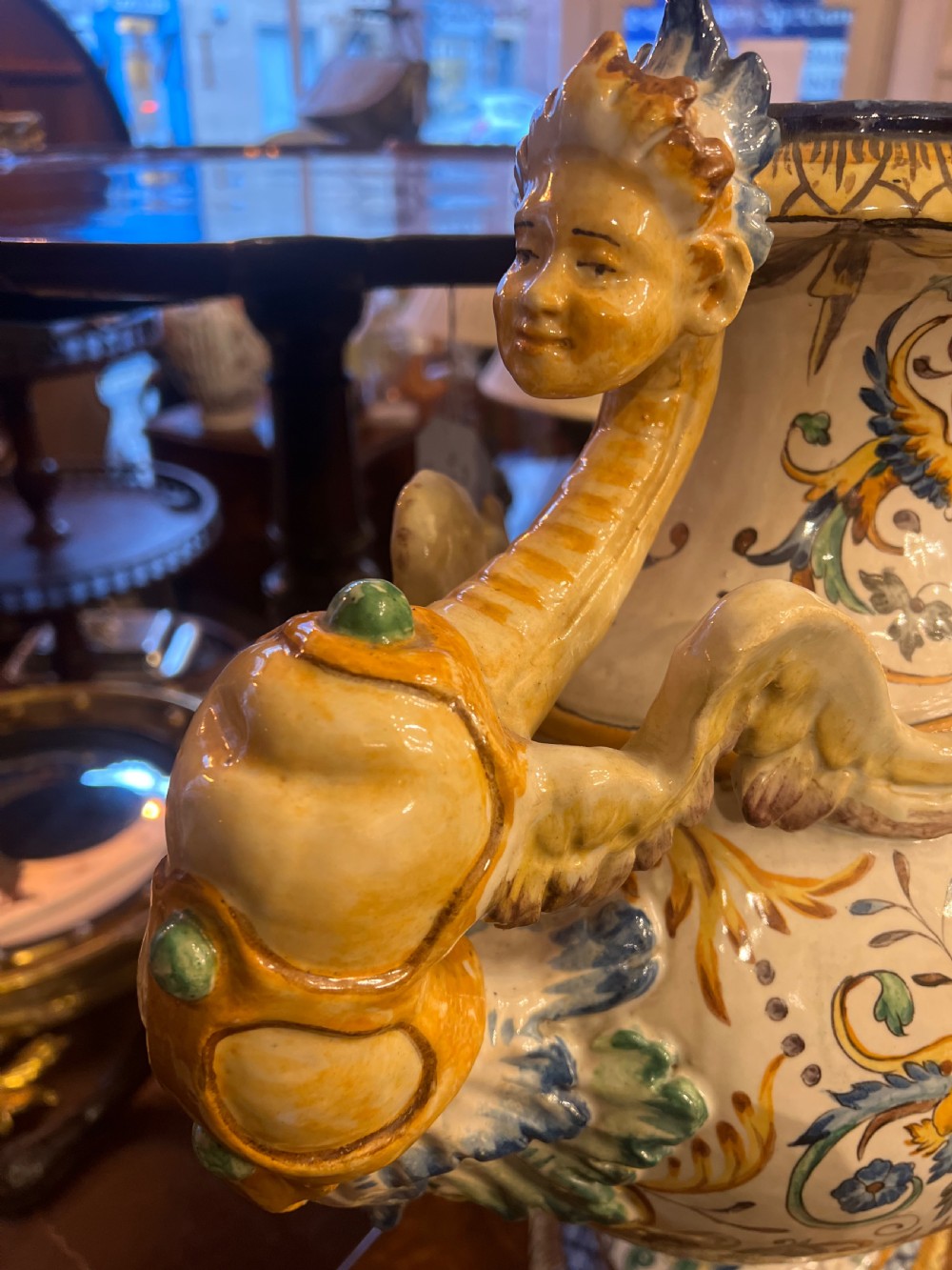 Monumental maiolica vase depicting the birth of Venus  View IX