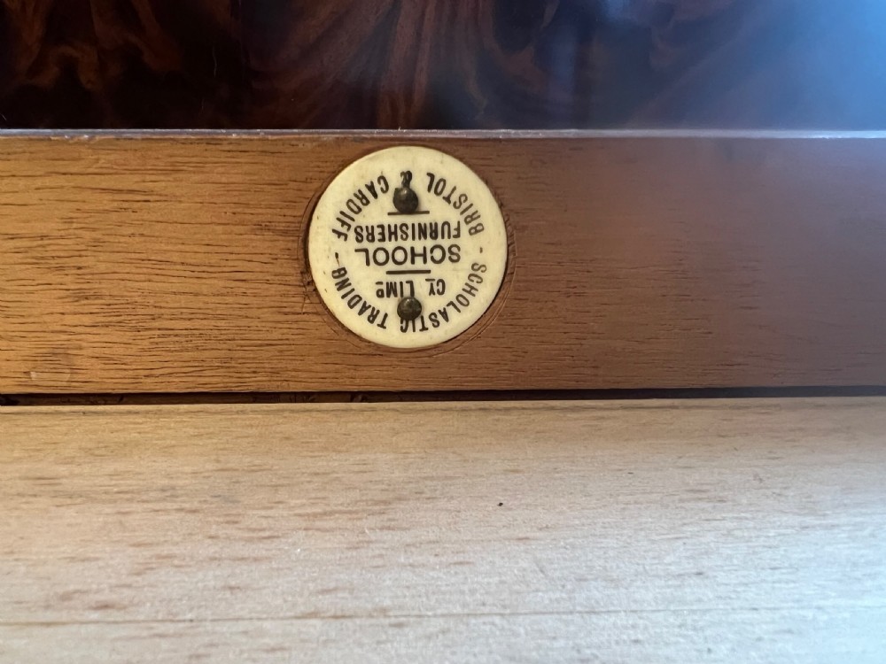 Tall walnut chest of 10 drawers with brass cup handles  View IV