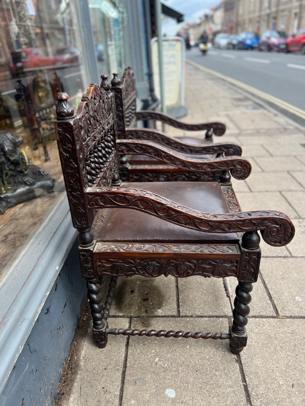 Pair of Dutch colonial chairs Batavia C1680-1720  View V