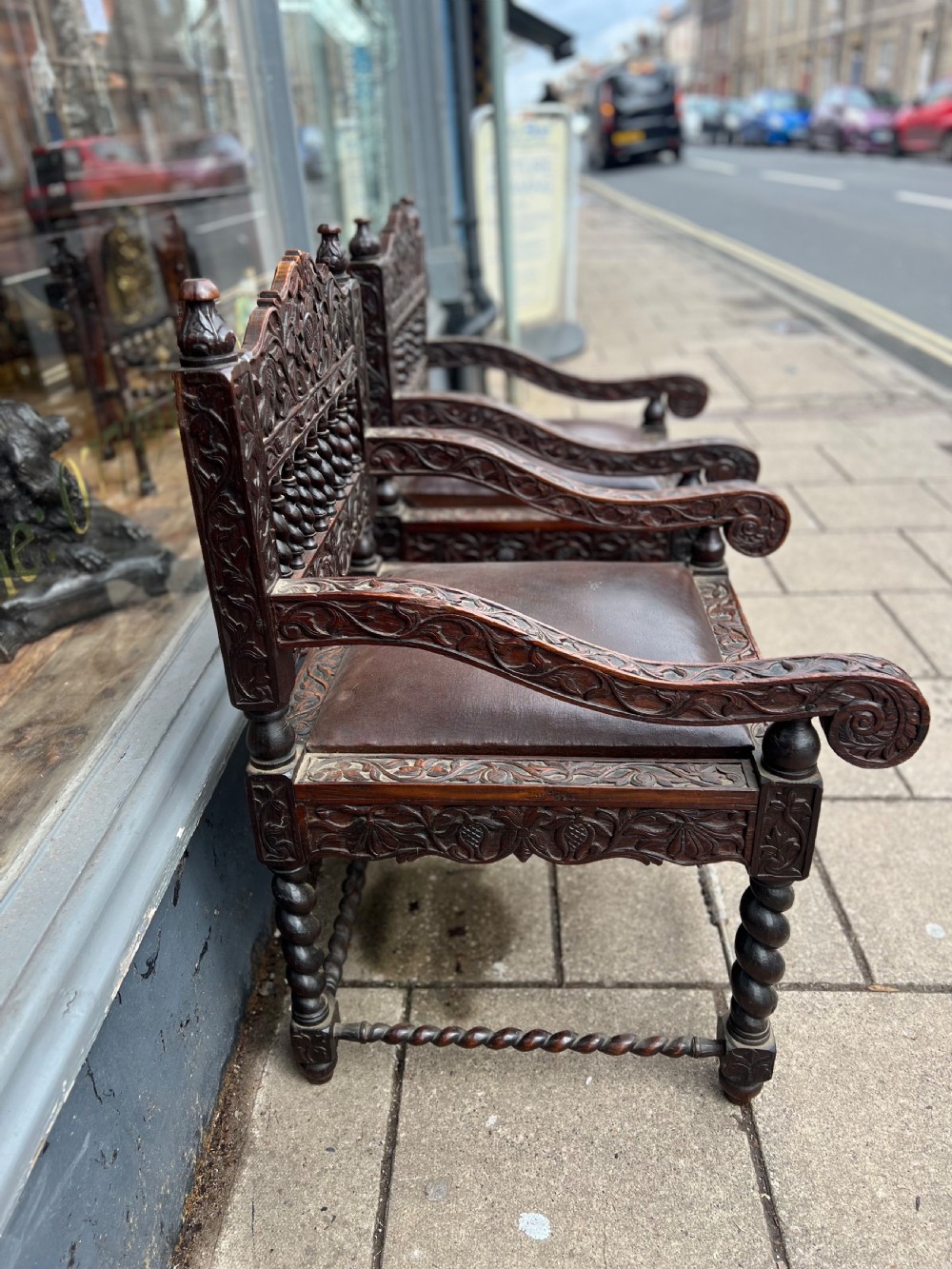 Pair of Dutch colonial chairs Batavia C1680-1720  View VI