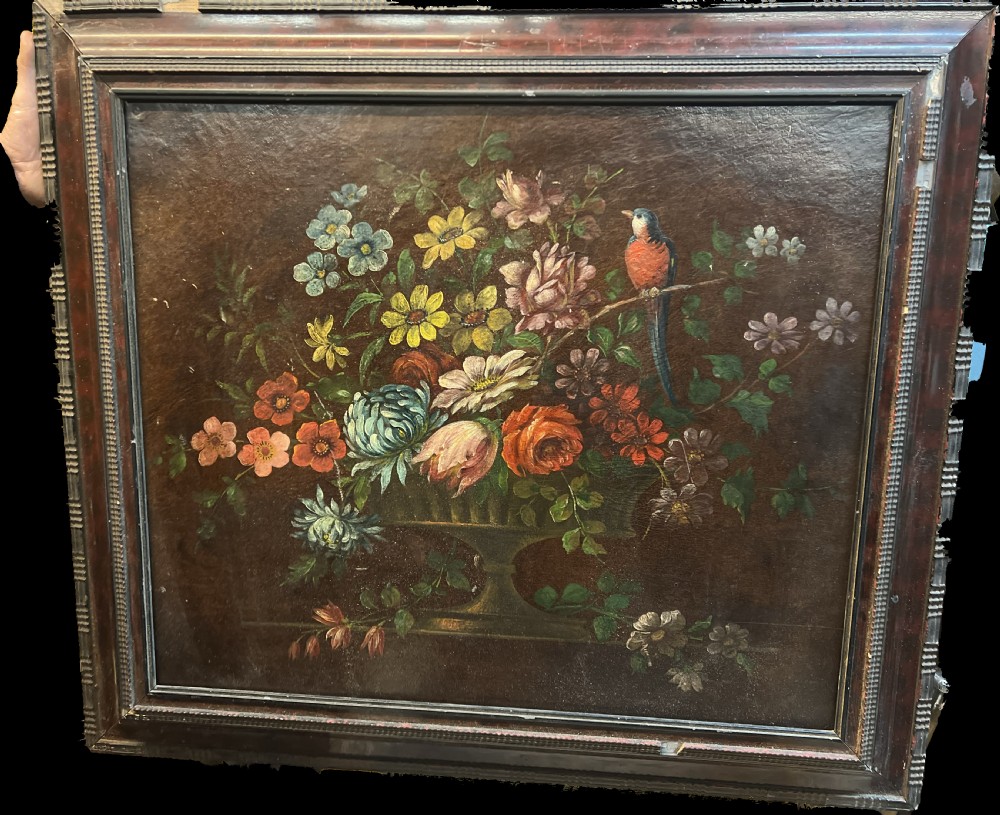 Dutch still life oil painting in the C17th manor in a ripple moulded frame  View V