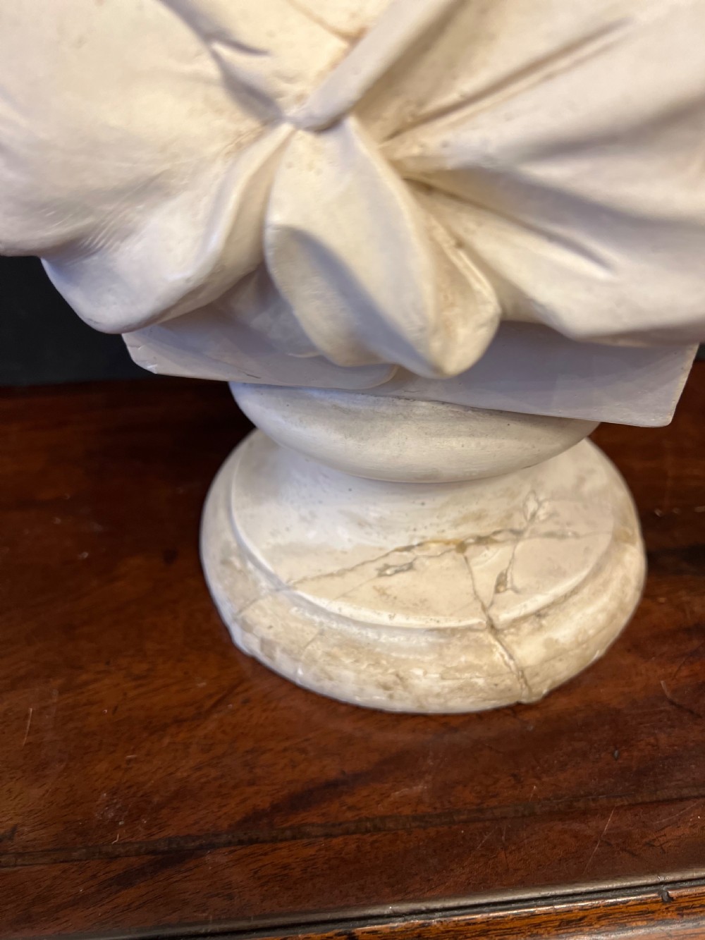 C1900 French plaster bust of a young woman signed  View VI