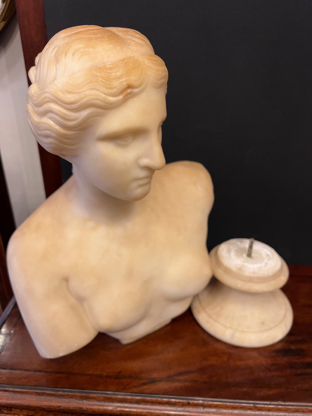 C19th Alabaster bust of Venus  View XIII