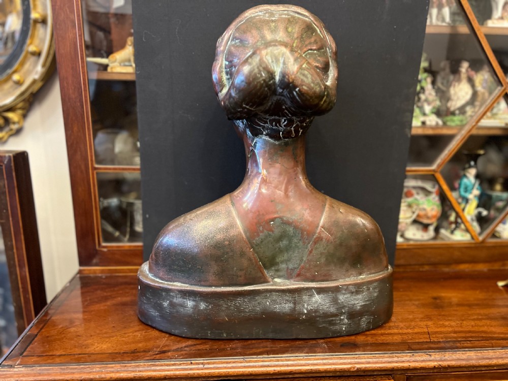 C19th copper bust of a renaissance princess View IX