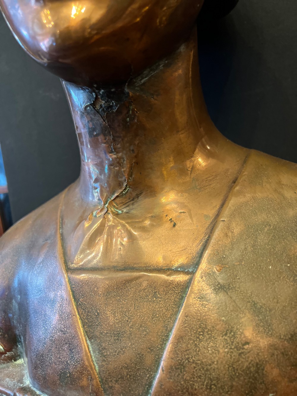 C19th copper bust of a renaissance princess View XVII