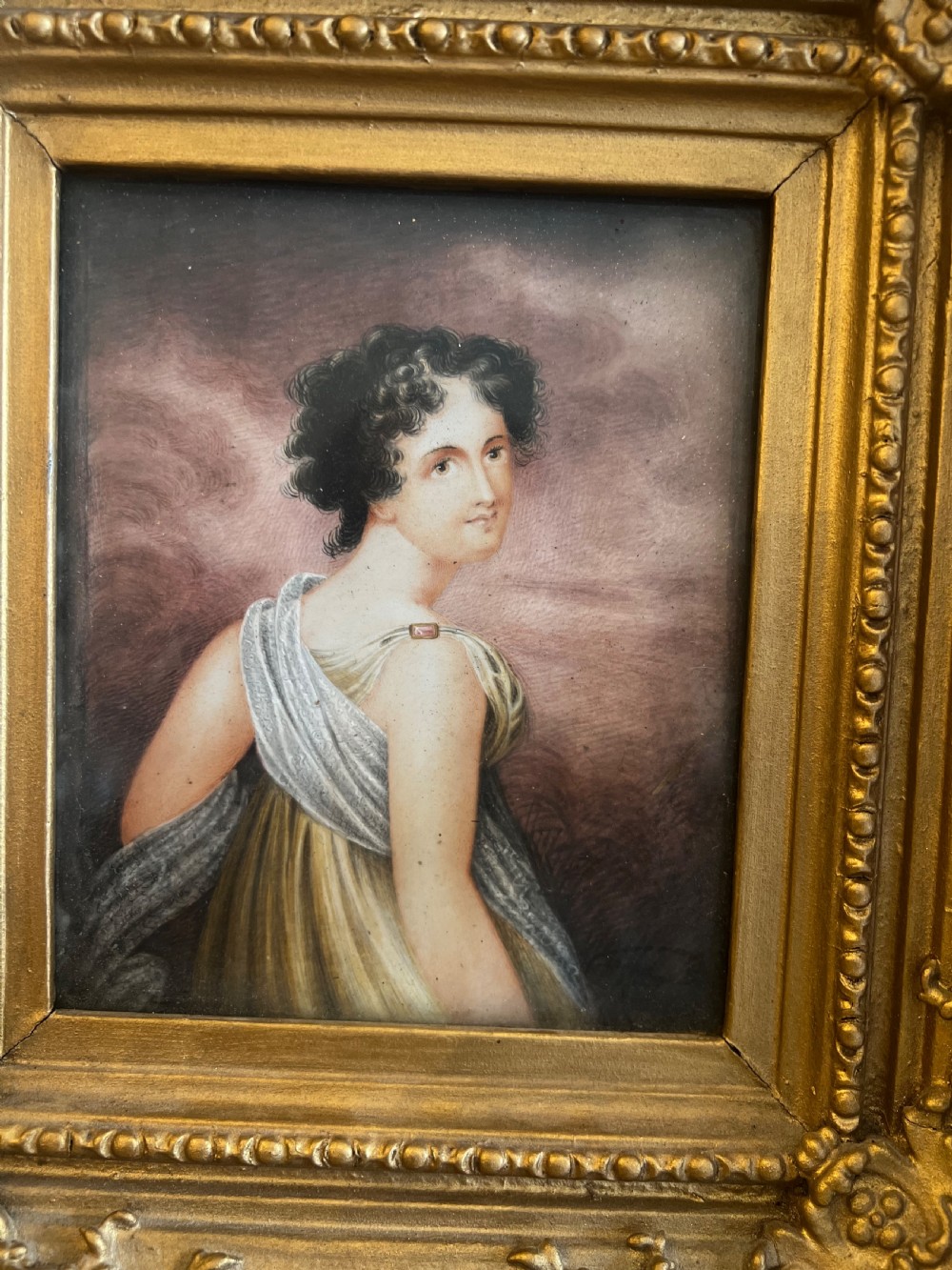 C19th portrait watercolour of a woman  View II