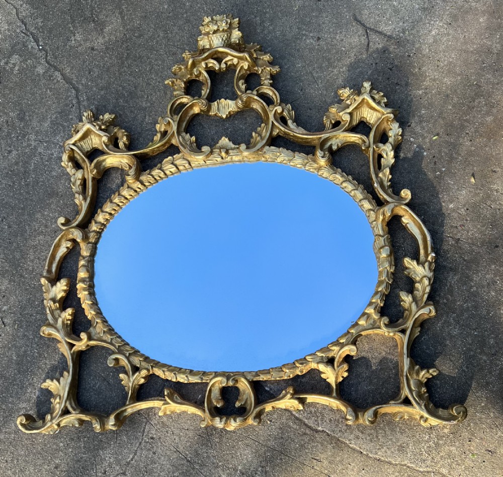 Italian Carved giltwood mirror in the rococo taste 
