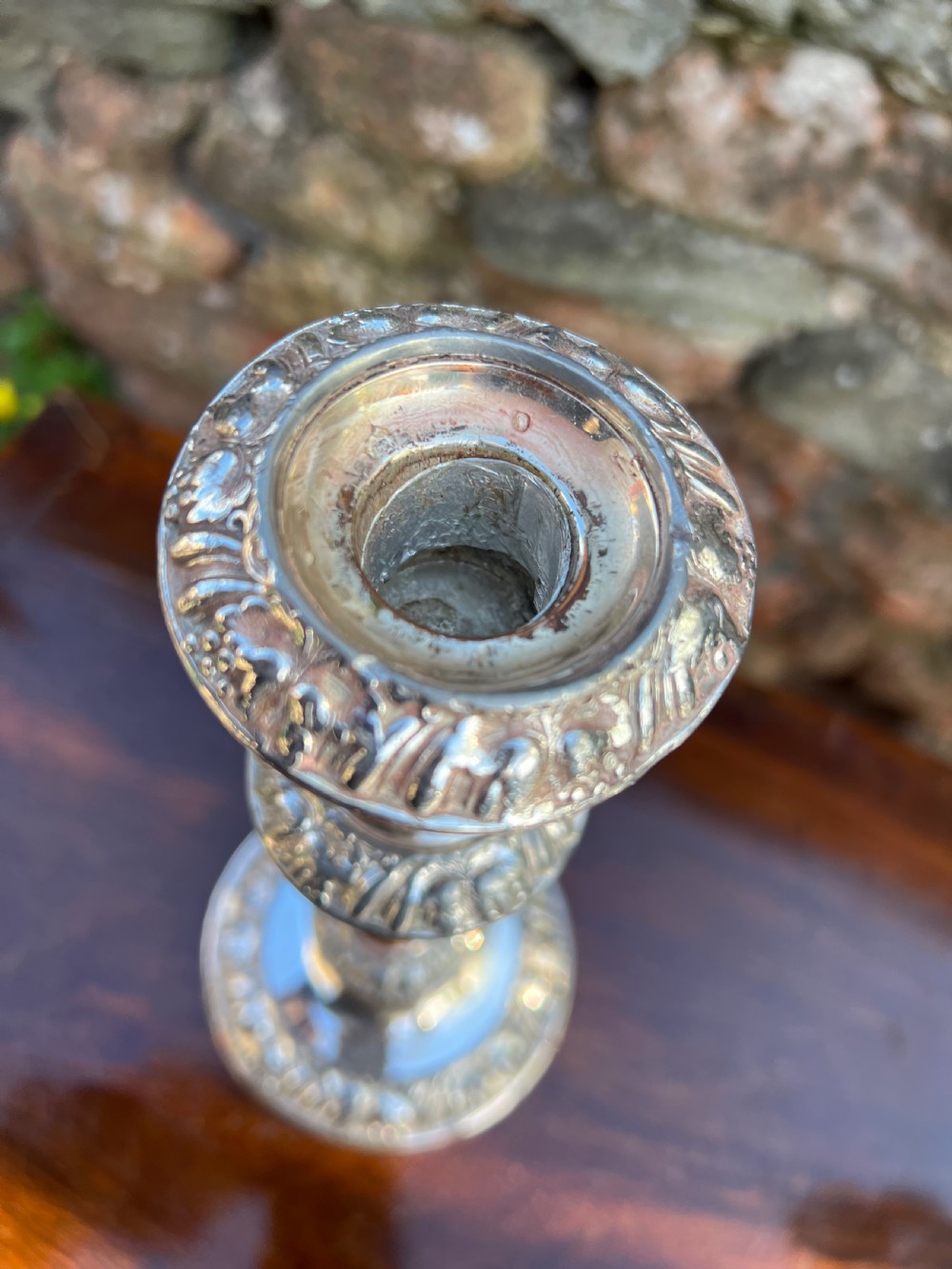 C19th set of four Sheffield plated candlesticks  View III