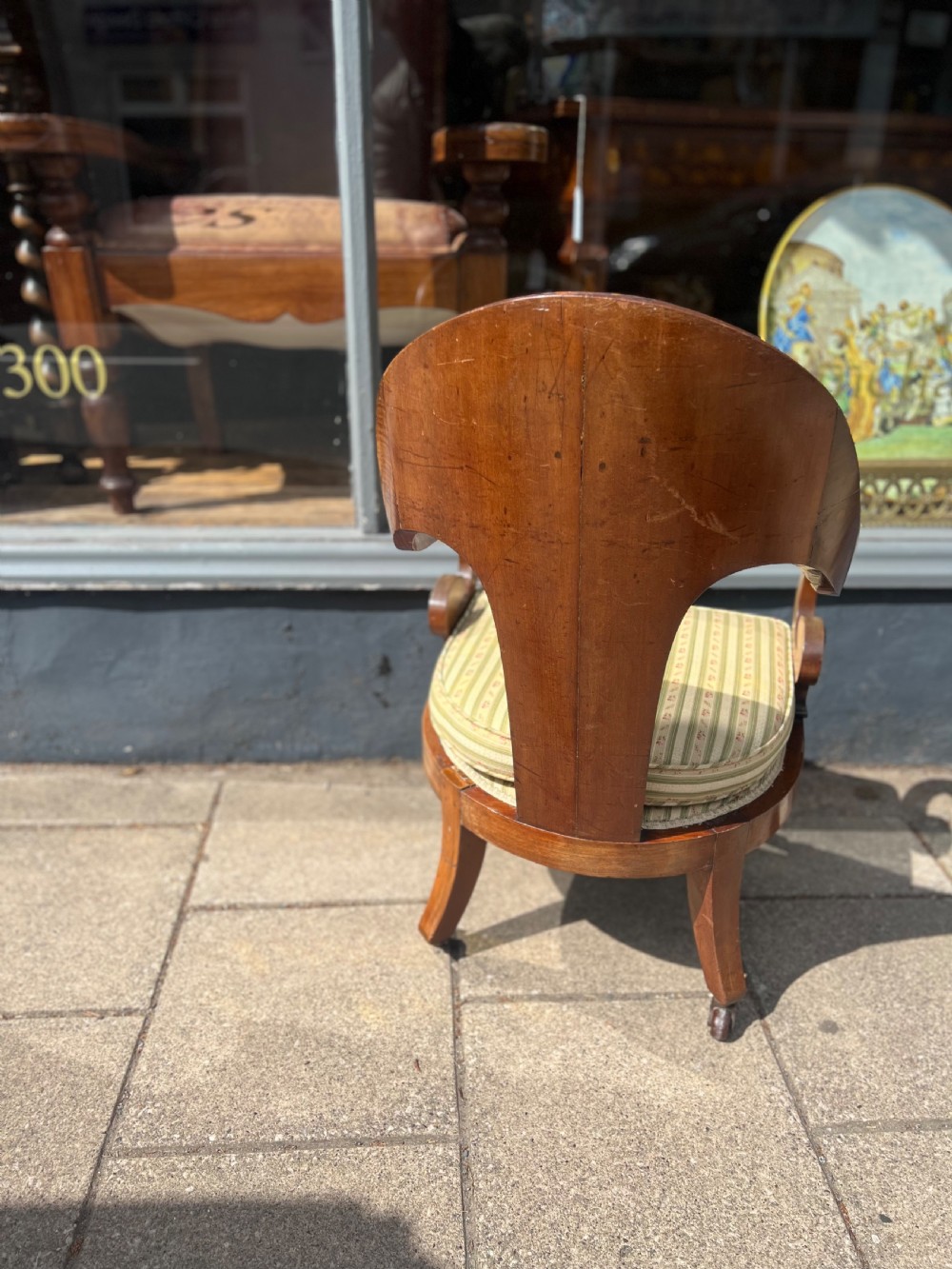 Swept back mahogany armchair in the manner of gillows  View V