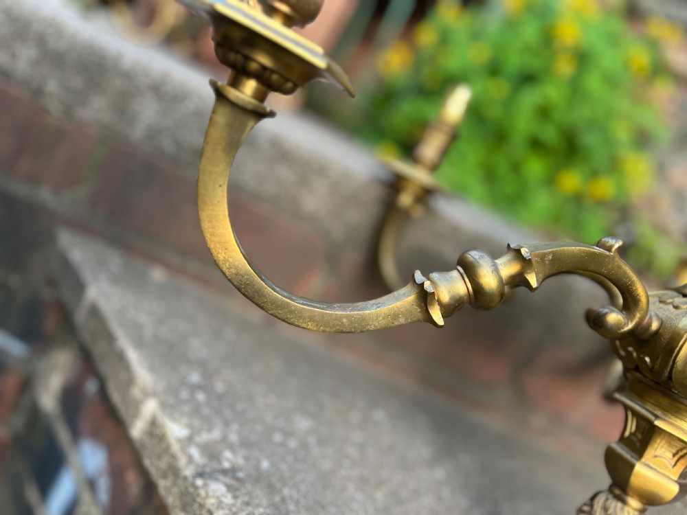 Edwardian heavy brass six armed ceiling light  View IV