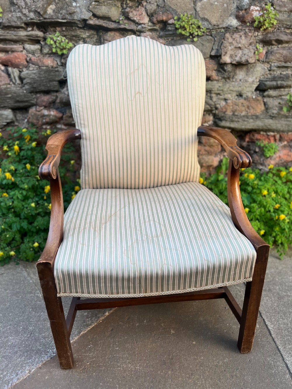 C18th mahogany Gainsborough armchair  View V