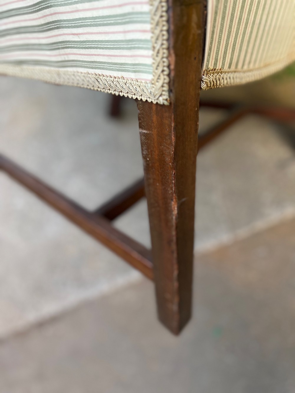 C18th mahogany Gainsborough armchair  View XI