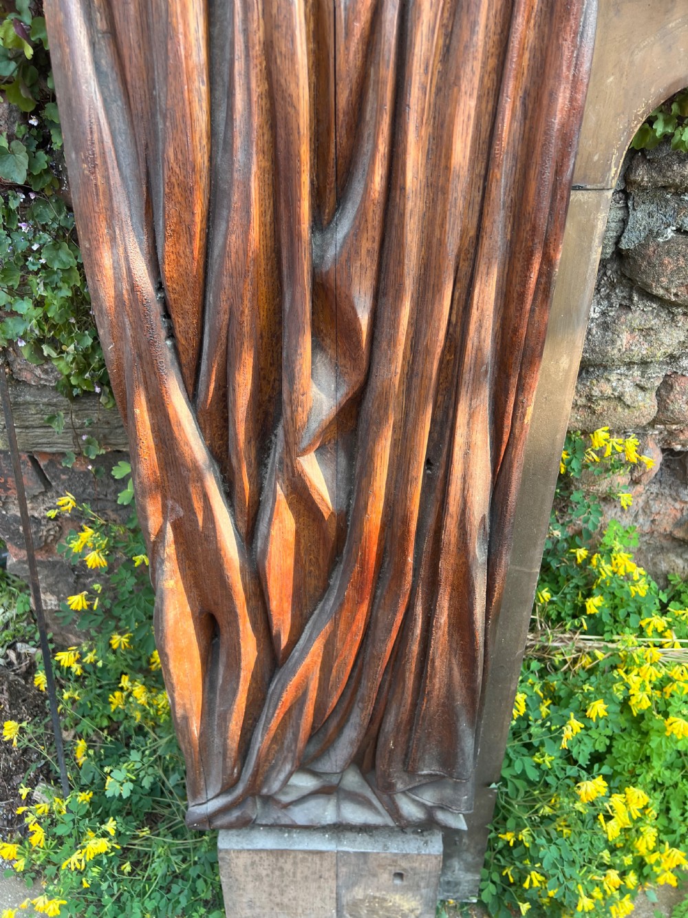 C19th oak carved curtains  View IV
