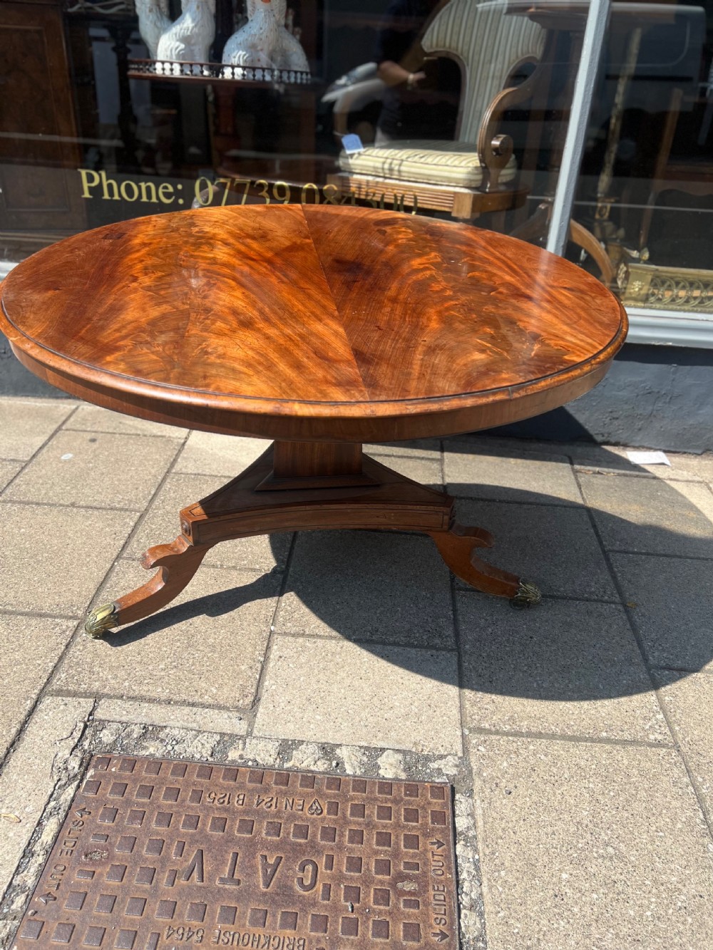 Regency Mahogany circular table with tripod base  View III