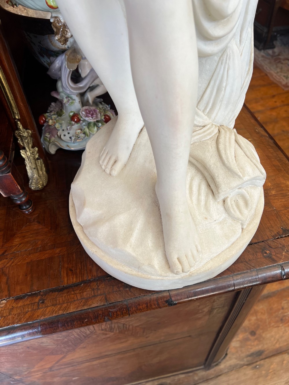 Large marble statue of Venus at her bath after Etienne Maurice Falconet ( French 1716-1791 ) 34 inches tall  View VI