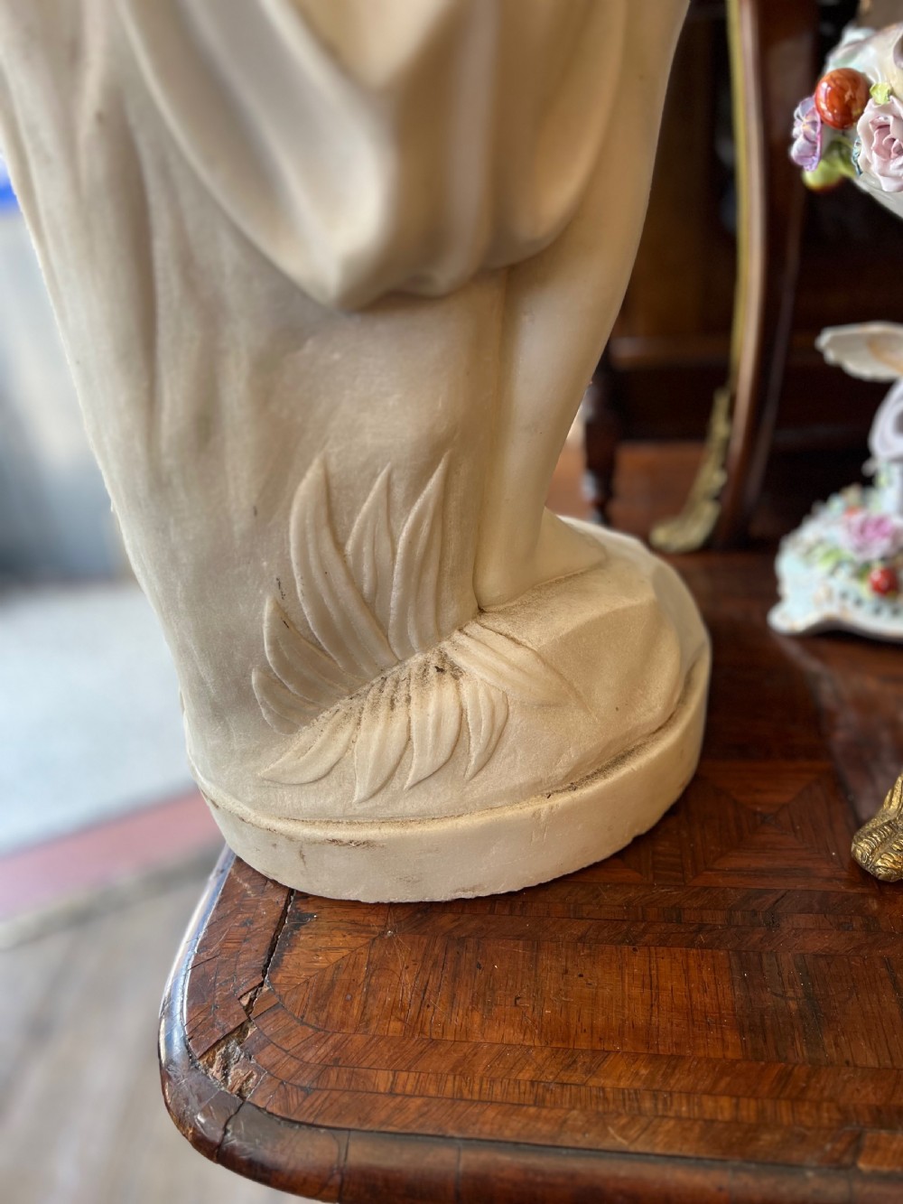 Large marble statue of Venus at her bath after Etienne Maurice Falconet ( French 1716-1791 ) 34 inches tall  View XI
