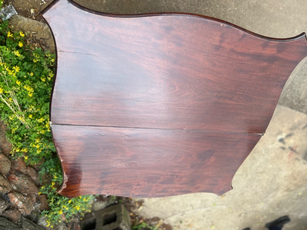 George III serpentine fronted mahogany tea table  View VI