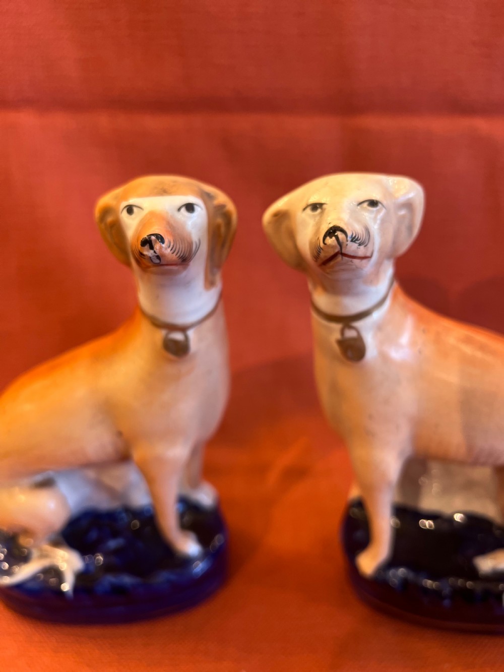 A pair of Staffordshire pottery greyhounds  View VII