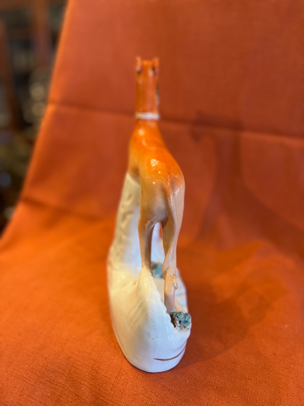 Pair of large Staffordshire greyhounds with hares in their  mouths  View VI