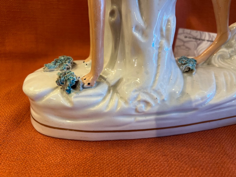 Pair of large Staffordshire greyhounds with hares in their  mouths  View XI