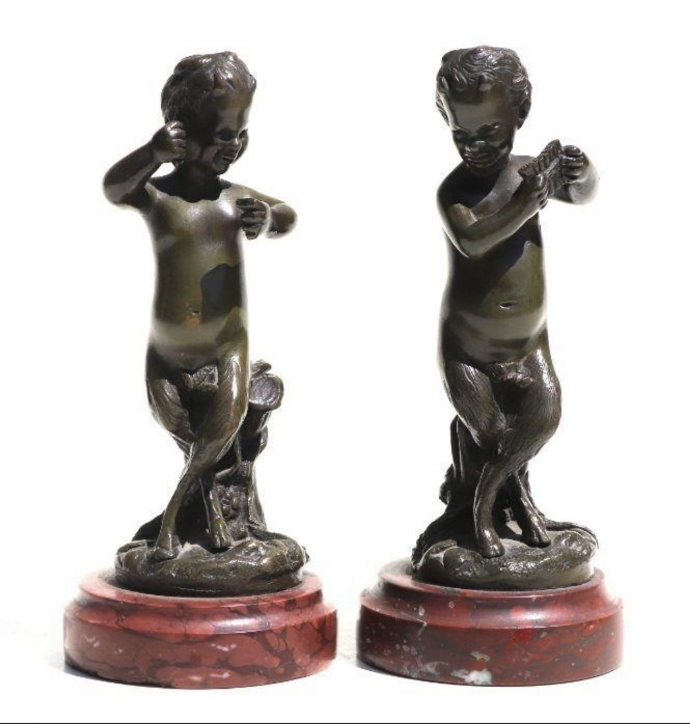 Pair of bronze fawns after Michel Clodian ( 1784-1814)