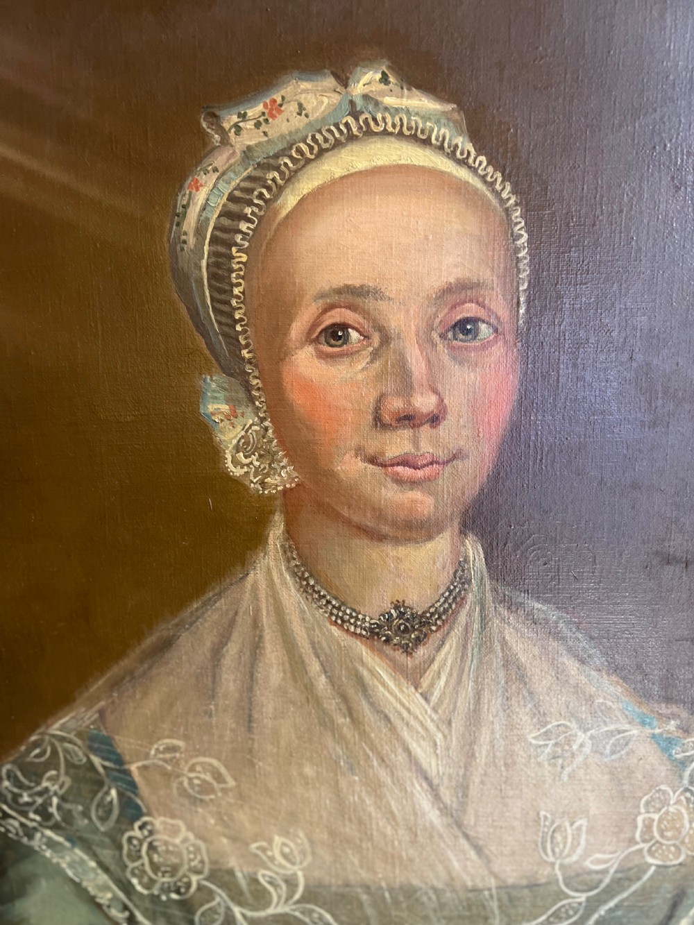 An C18th pair of oil on canvas portraits copied in the 1930s  View IV