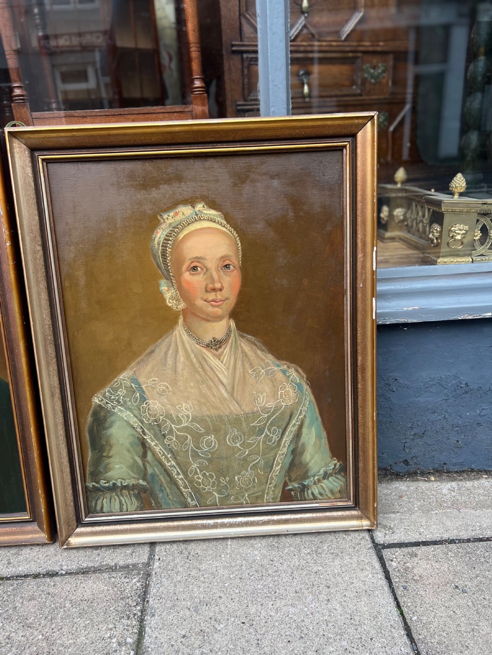An C18th pair of oil on canvas portraits copied in the 1930s  View XI