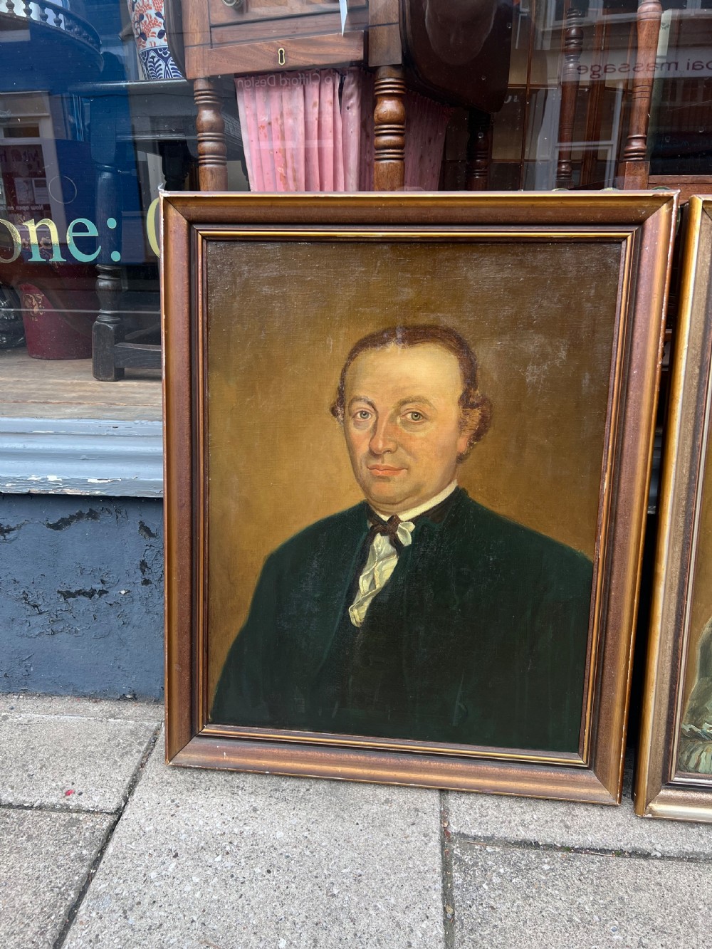 An C18th pair of oil on canvas portraits copied in the 1930s  View XII