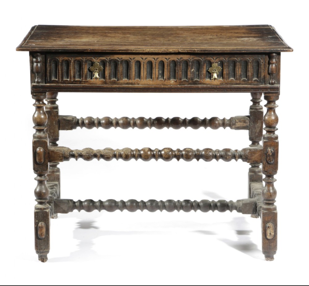 Late C17th oak side table 