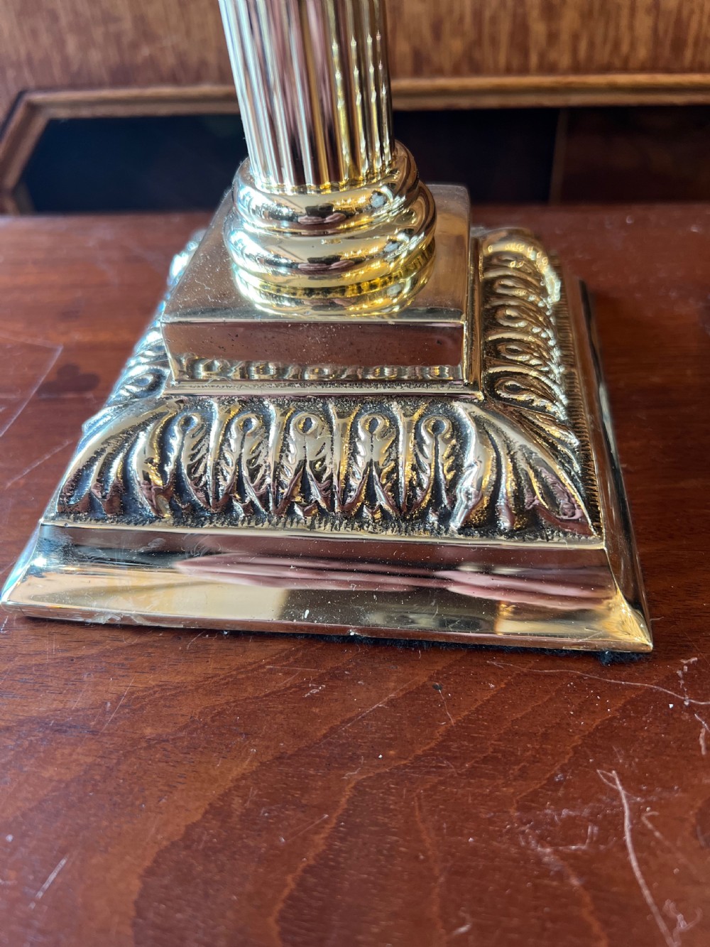 Pair of Corinthian column table lamps  View V
